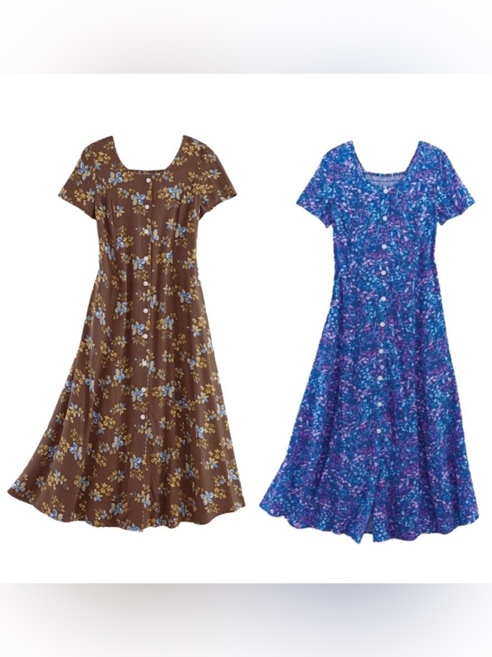 Blair Womens Fresh Pick Short Sleeve Challis Dresses x2